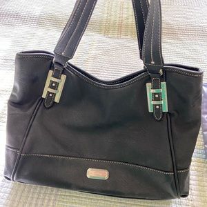 Chaps handbag black with red interior